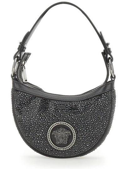 Crystal Repeat Mini Hobo Shoulder Bag Black - VERSACE - BALAAN 2