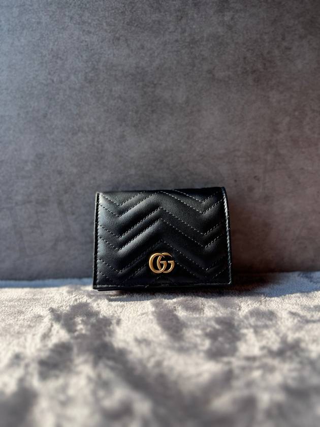 GG Marmont Matelasse Flap Card Wallet Black - GUCCI - BALAAN 8