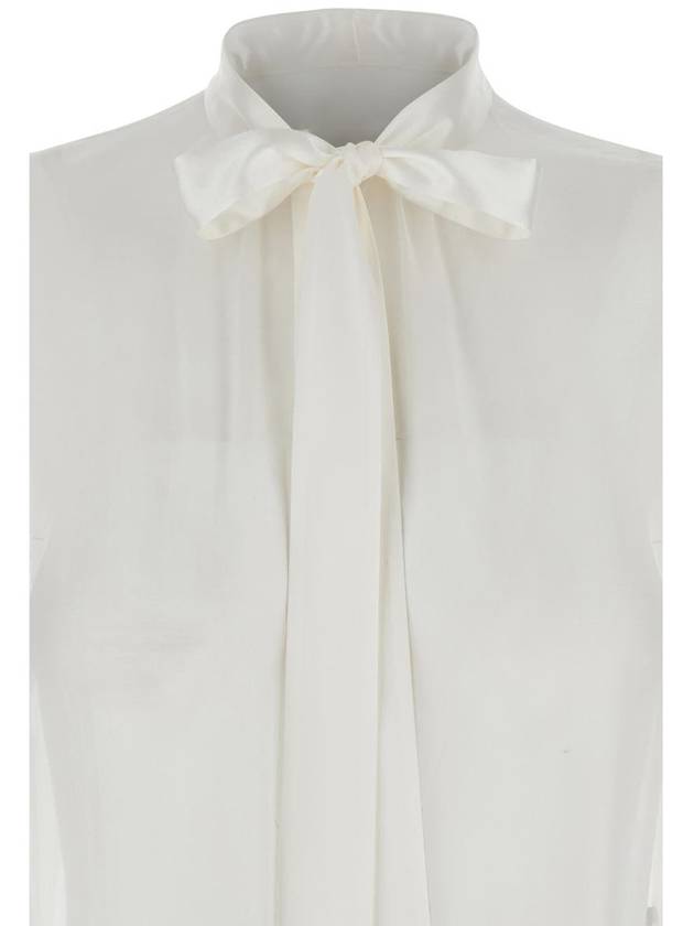 White Shirt With Pussy-Bow Collar In Silk Woman - DOLCE&GABBANA - BALAAN 3