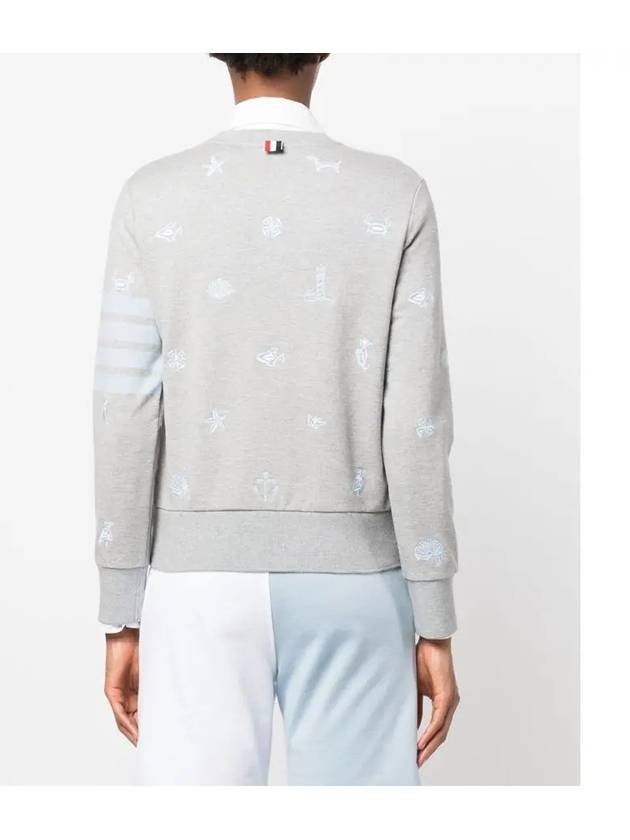 Nautical Embroidery Crew Neck Knit Top Grey - THOM BROWNE - BALAAN 6