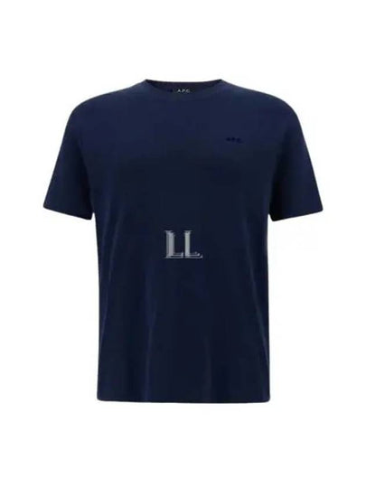 Lewis Cotton Short Sleeve T-Shirt Navy - A.P.C. - BALAAN 2