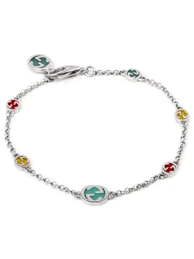 Enamel Interlocking G Bracelet Silver - GUCCI - BALAAN 2