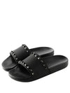 Men's Rockstud Rubber Slippers Black - VALENTINO - BALAAN 2