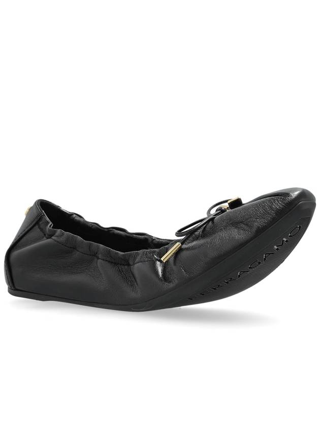 FERRAGAMO Leather Ballet Flats Joelle, Women's, Black - SALVATORE FERRAGAMO - BALAAN 4