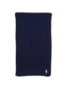 Embroidery Pony Logo Cable Knit Muffler Navy - POLO RALPH LAUREN - BALAAN 1