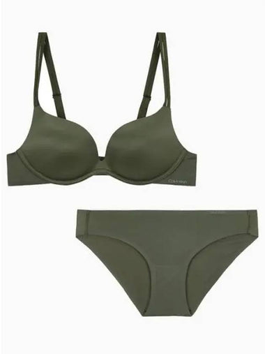 Underwear Women s Liquid Touch AF Bra Panty Set Khaki - CALVIN KLEIN - BALAAN 1