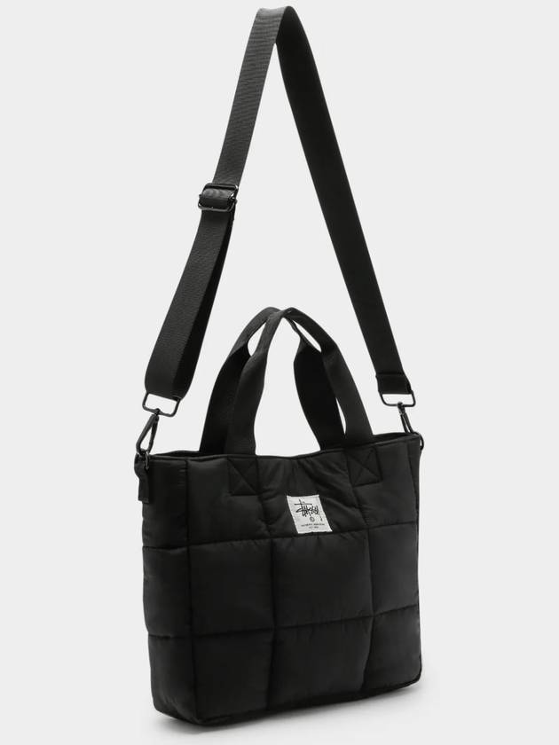 Graffiti Logo Patch Quilted Tote Bag Black - STUSSY - BALAAN 3