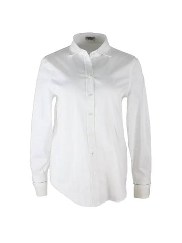 Women's Long Sleeve Shirt White - BRUNELLO CUCINELLI - BALAAN 1