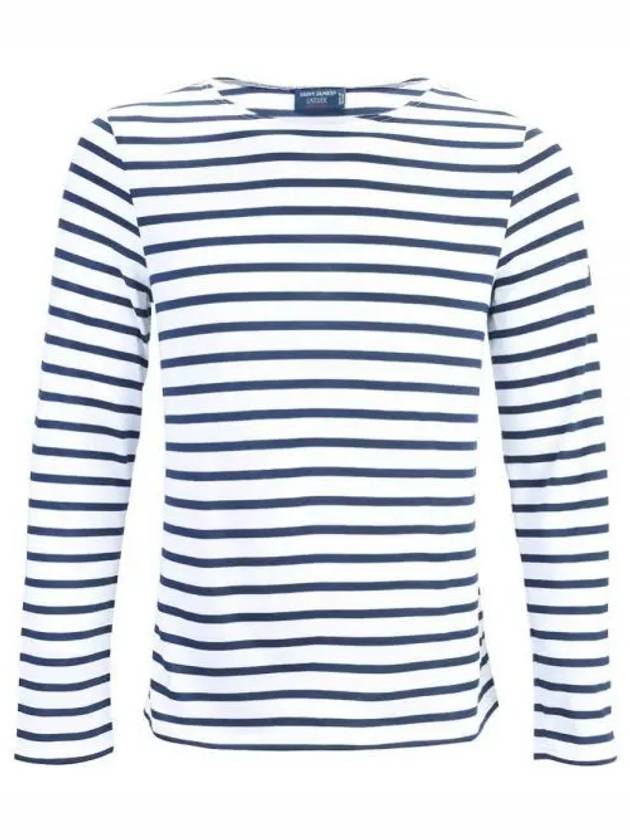 Minquiers Modern Stripe Long Sleeve T-Shirt Neige Marine - SAINT JAMES - BALAAN 2