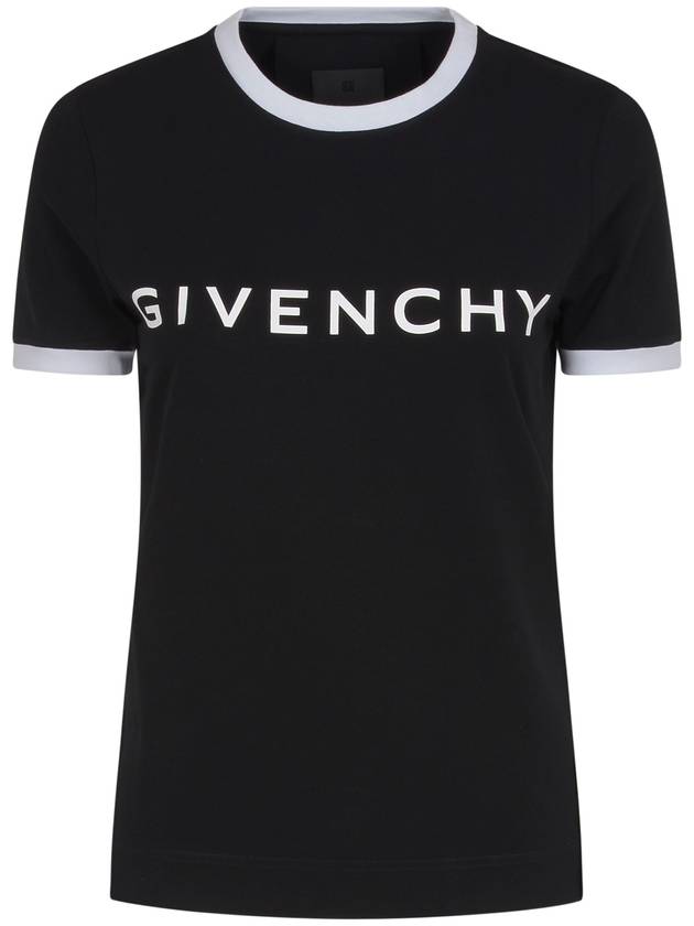 Archetype Slim Fit Cotton Short Sleeve T-Shirt Black - GIVENCHY - BALAAN 2