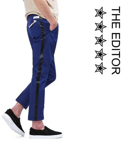 Black Line Chino Straight Pants Blue - THE EDITOR - BALAAN 2