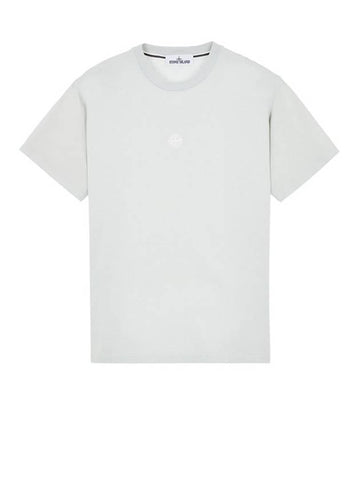 Embroidered Logo Short Sleeve T-Shirt Pearly Grey - STONE ISLAND - BALAAN 1