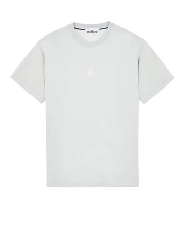 Embroidered Logo Short Sleeve T-Shirt Pearly Grey - STONE ISLAND - BALAAN 1