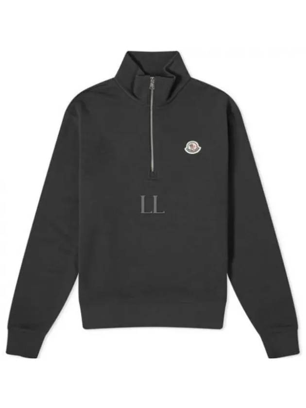 24 8G00022 899V4 998 Logo Patch Half Zip Up Sweatshirt - MONCLER - BALAAN 1