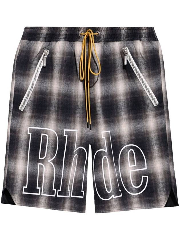 RHUDE PLAID LOGO SHORT - RHUDE - BALAAN 1