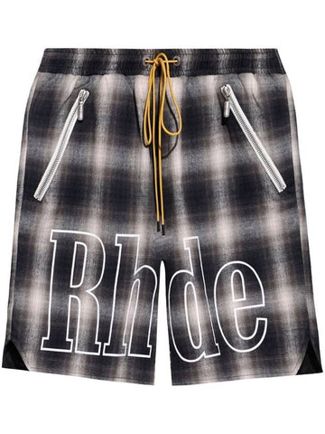 RHUDE PLAID LOGO SHORT - RHUDE - BALAAN 1