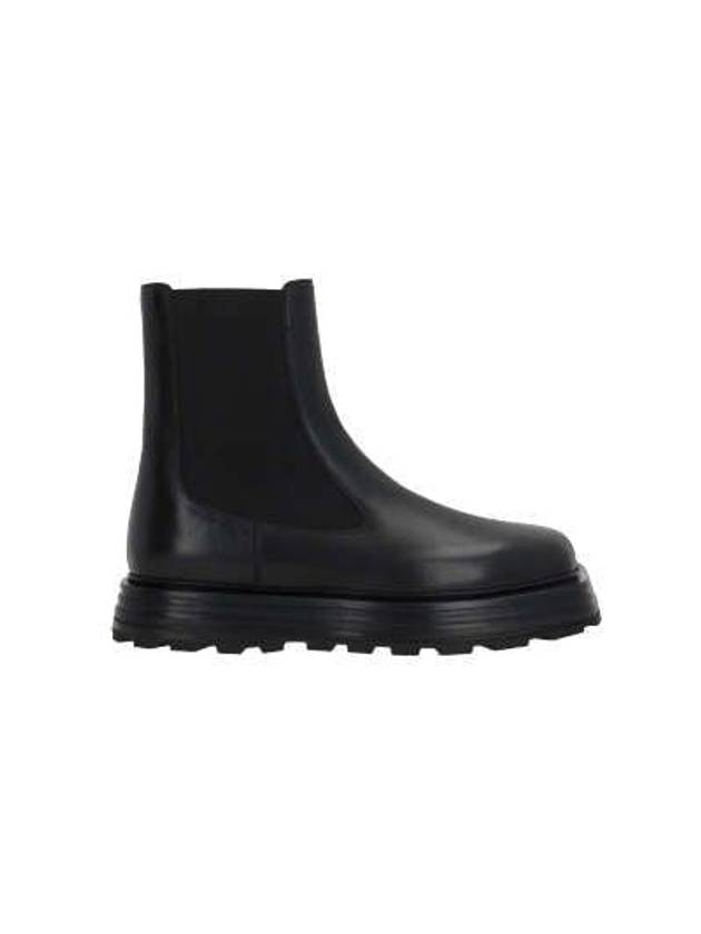 Square Toe Leather Chelsea Boots Black - JIL SANDER - BALAAN 2