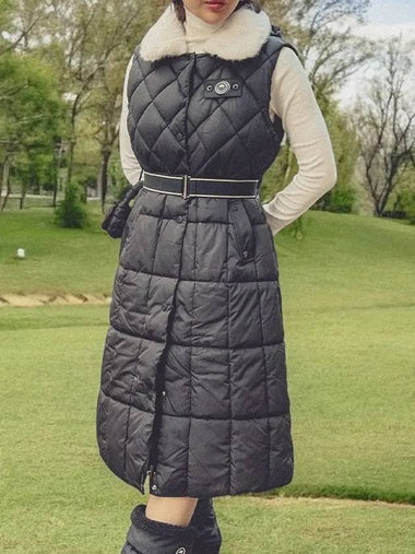 Stella Belt Long Padded Vest BLACK - MONBIRDIE GOLF - BALAAN 1