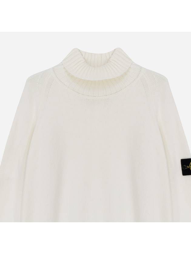 Logo Wappen Patch Cotton Turtleneck Ivory - STONE ISLAND - BALAAN 3