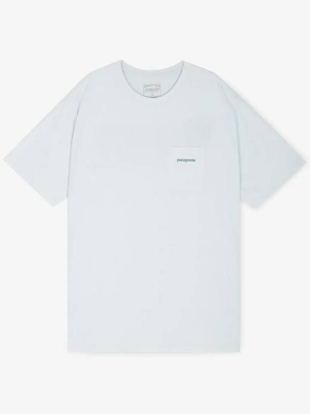 Men's Boardshort Logo Pocket Cotton Short Sleeve T-Shirt White - PATAGONIA - BALAAN 3