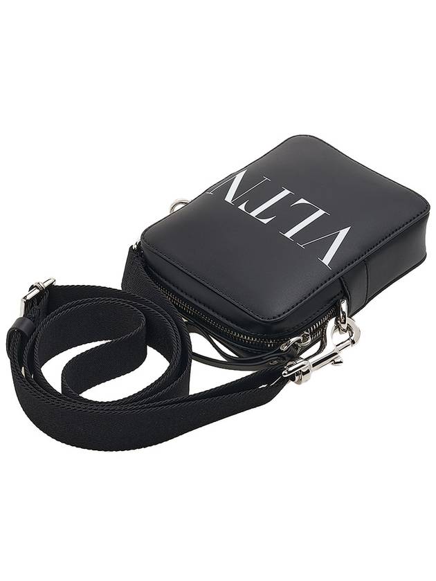 logo zipper calfskin cross bag black - VALENTINO - BALAAN 5