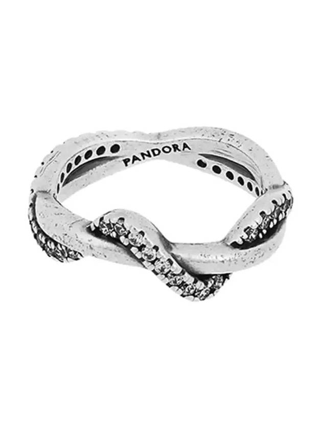 Sparkling Intertwined Wave Ring Silver - PANDORA - BALAAN 4