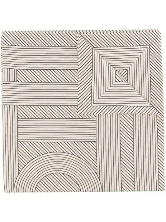 Stripe Organic Cotton Silk Scarf Cream - TOTEME - BALAAN 1