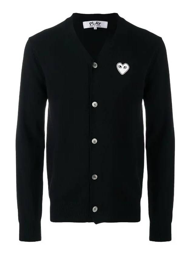 Comme des Garçons White Waffen Vneck Cardigan Black Men's Cardigan AZ N062 051 1 - GOLDEN GOOSE - BALAAN 1