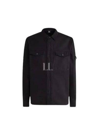 Military Twill Emerald Pocket Long Sleeve Shirt Black - CP COMPANY - BALAAN 2