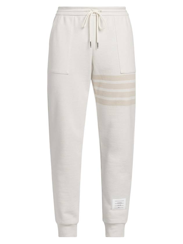 Tonal 4 Bar Sweat Track Pants Natural White - THOM BROWNE - BALAAN 1