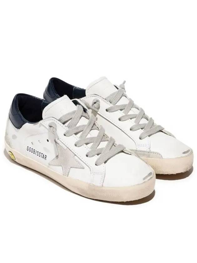 Kid's Dark Blue Tab Superstar Low Top Sneakers White - GOLDEN GOOSE - BALAAN 3