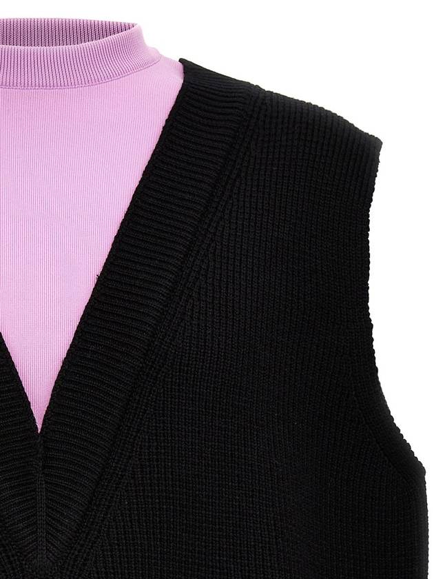 two tone layered knitted vest J22FB0124J14689 - JIL SANDER - BALAAN 4