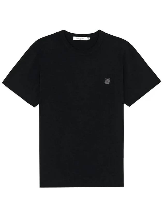 Monochrome Fox Head Patch Short Sleeve T-Shirt Black - MAISON KITSUNE - BALAAN 2