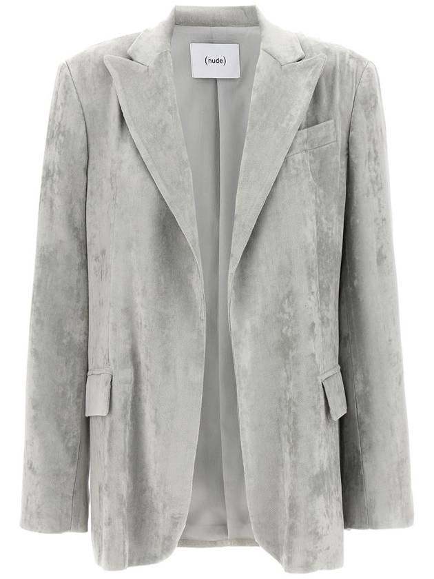 Nude Velvet Blazer - NUDE - BALAAN 1