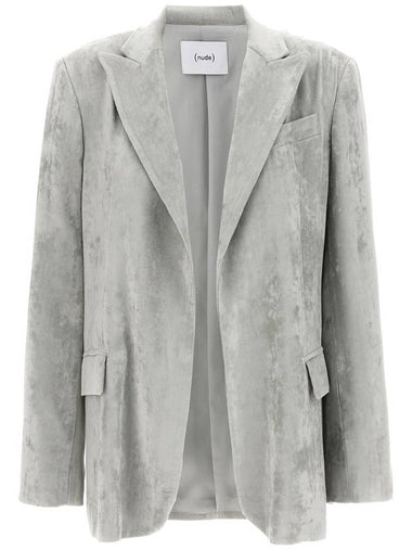 Nude Velvet Blazer - NUDE - BALAAN 1