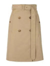 Belt Cotton Gabardine Trench A-Line Skirt Beige - BURBERRY - BALAAN 2