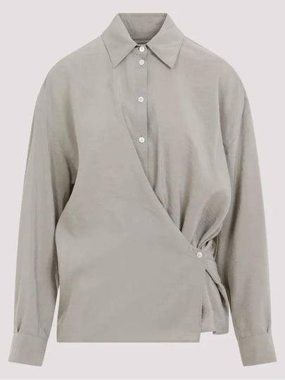 Dry Silk Straight Collar Twist Shirt Light Misty Grey - LEMAIRE - BALAAN 2