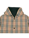 Reversible Check Nylon Hooded Jacket Black Beige - BURBERRY - BALAAN 7