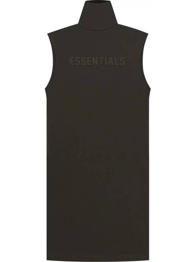 Women's Logo Sleeveless T-Shirt Midi Dress Off Black - FEAR OF GOD ESSENTIALS - BALAAN 1