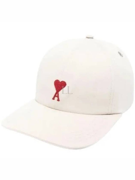 De Coeur Embroidered Logo Ball Cap Beige - AMI - BALAAN 2