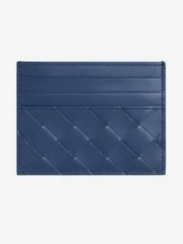 Intrecciato Leather Card Wallet Blue - BOTTEGA VENETA - BALAAN 2