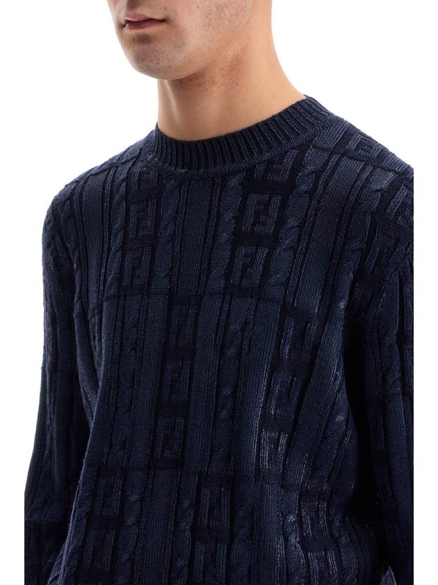 FF Wool Sweatshirt Blue - FENDI - BALAAN 5