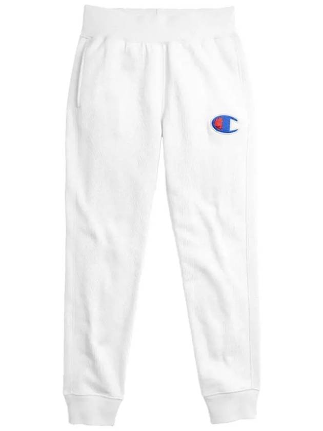 Reverse Weave Direct Flock Script Track Pants White - CHAMPION - BALAAN 3