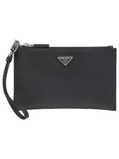 triangle logo clutch black - PRADA - BALAAN 1