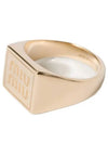 Engraved Logo Signet Metal Ring Gold - MIU MIU - BALAAN 2