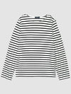 Minquiers Modern Stripe Long Sleeve T-Shirt Neige Noir - SAINT JAMES - BALAAN 2