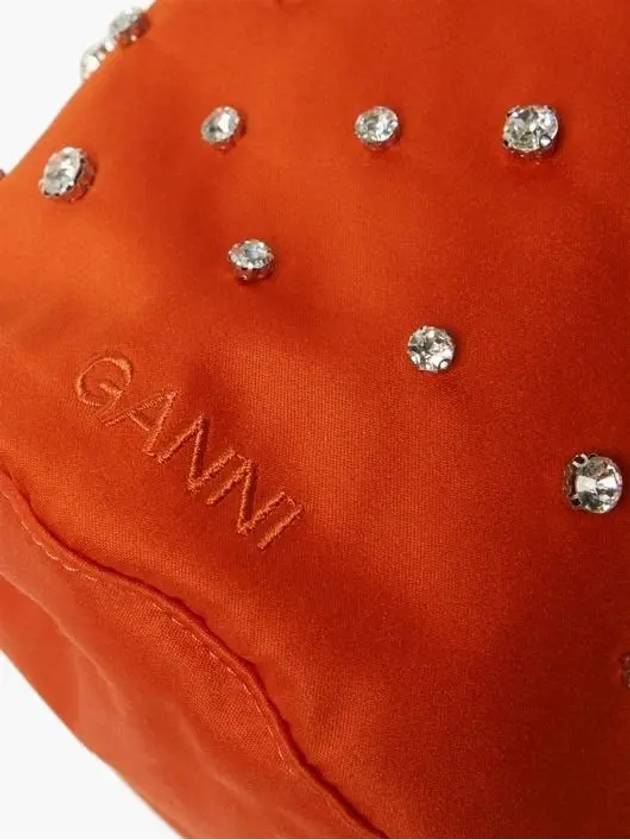 Crystal embossed satin top bucket bag orange A4415 317 - GANNI - BALAAN 5