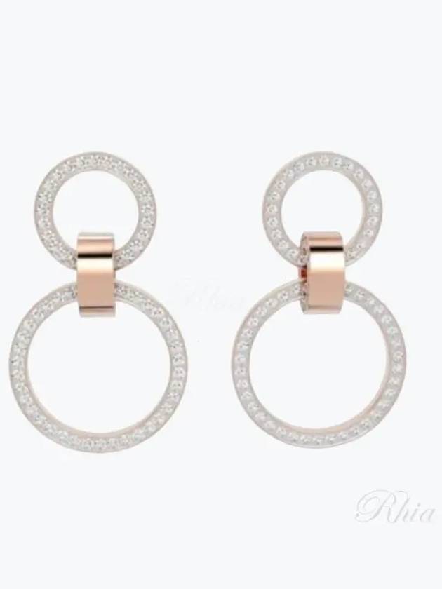 Dextera Interlocking Circle Hoop Earrings Rose Gold - SWAROVSKI - BALAAN 2