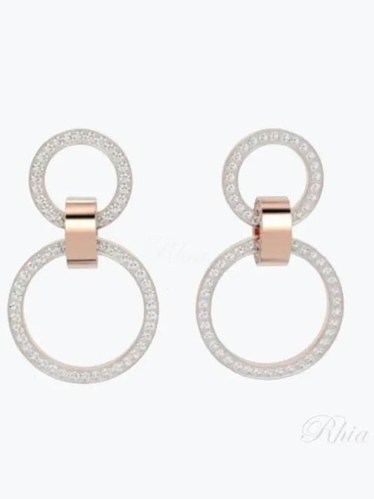 Dextera Interlocking Circle Hoop Earrings Rose Gold - SWAROVSKI - BALAAN 2