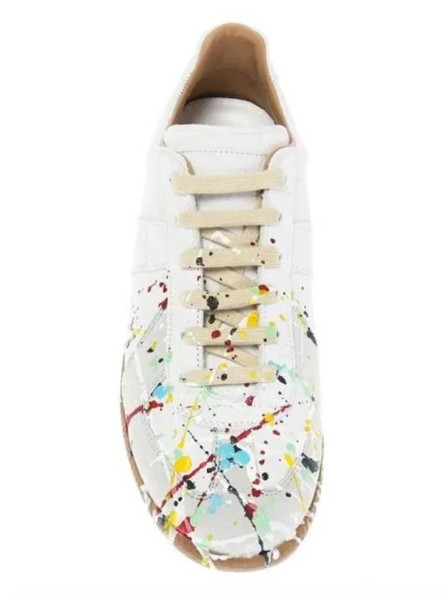 Men's Replica German Army Paint Low Top Sneakers White - MAISON MARGIELA - BALAAN 10